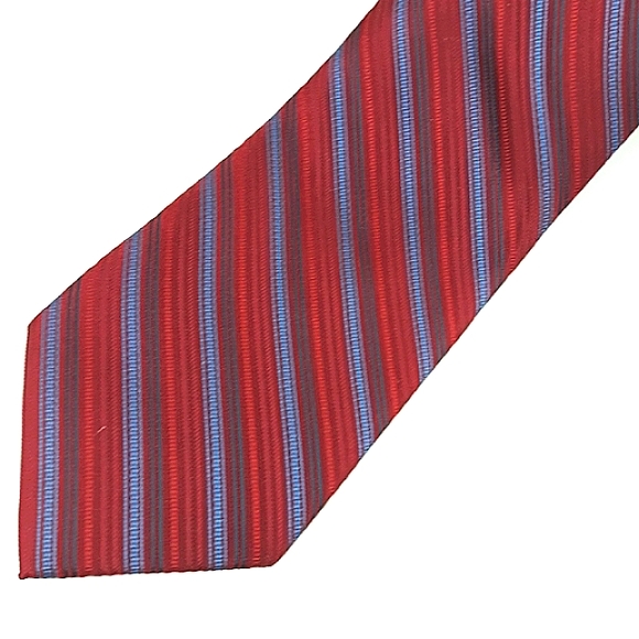 Necktie Eye-Catching Red Blue Diagonal Stripes BOCA CLASSICS Silk - Picture 1 of 4